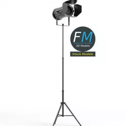 DMX stage light on tripod 2 3D model