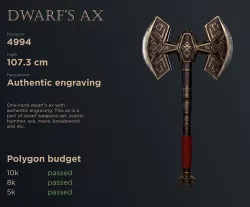 Dwarf ax Low-poly 3D model