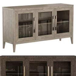 FRENCH CONTEMPORARY GLASS TRIPLE-DOOR SIDEBOARD 3D model