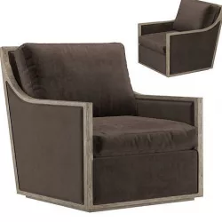 FRENCH CONTEMPORARY SLOPE ARM SWIVEL CHAIR 3D model
