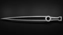Futuristic minimalistic sword Low-poly 3D model