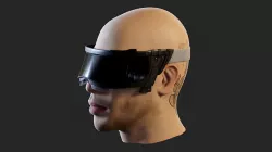 Futuristic scifi cyberpunk goggles - head not included 3D model