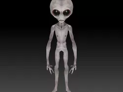 Grey Alien - Area 51 Low-poly 3D model