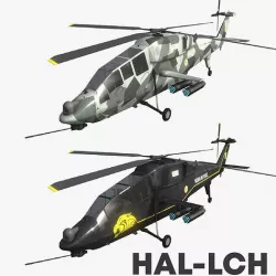 HAL Light Combat Helicopter LCH Low-poly 3D model