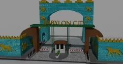 Historical Babylon gate With Security Check point Entrance Low-poly 3D model