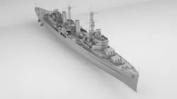 HMS Belfast Town Class Royal Navy Cruiser 3D model
