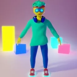 Human Character Boy Low-poly 3D model