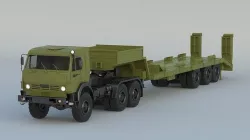 Kamaz-65225 Tank Transporter 3D model