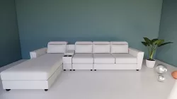 L-section leather sofa Low-poly 3D model