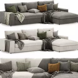 L Shaped Sectional Sofa Right Hand 3D model