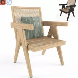 Lounge chair Sissi with wickerwork 3D model