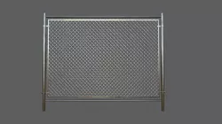 low poly fence  Low-poly 3D model