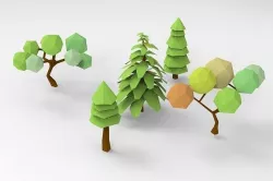 low-poly tree bundle  Low-poly 3D model