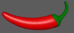 low polygon chilli 3d model Low-poly 3D model