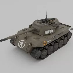 M18 Black Cat Tank Destroyer Low-poly 3D model