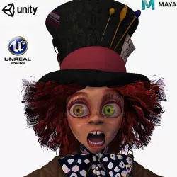 Mad Hatter High quality character full Rigged and Animated  3D model