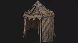 Medieval Circus Tent Market Stall  Low-poly 3D model