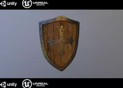 Medieval shield Low-poly 3D model
