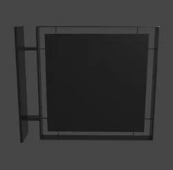 Metal Building Sign Low-poly 3D model