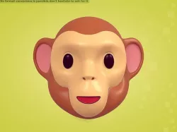 Monkey Head Emoji Low-poly 3D model