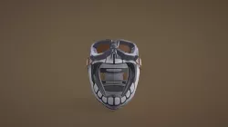 Off-Road Racing Motorcycle Helmet With Goggles Low-poly 3D model