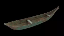 old wooden stylized boat low poly Low-poly 3D model