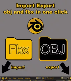 one click fbx and obj import exporter plugin for Blender 3D model