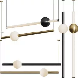 Orion Globe Linear Suspension Light by Lee Broom 3D model