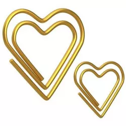 Paper Clip Heart Shape Gold 3D model