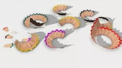 Pencil Chips - 5 Color Low-poly 3D model