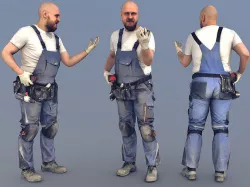 Photorealistic Construction Worker Character 3D model