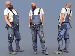 Photorealistic Construction Worker Character 3D model