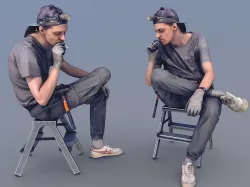 Photorealistic Construction Worker Character 3D model