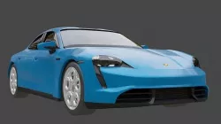 Porsche Taycan turbo s Blue 3D model