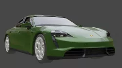 Porsche Taycan turbo s green 3D model