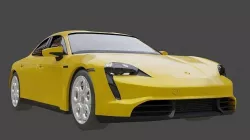 Porsche Taycan turbo s yellow 3D model