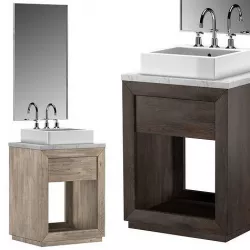 RECLAIMED OAK POWDER WASHSTAND 3D model