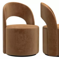 REYNAUX SLOPE OPEN-BACK FABRIC DINING CHAIR 3D model