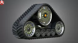  Rubber Track System 2 - Combine Harvester - Crawler Tractor  3D model