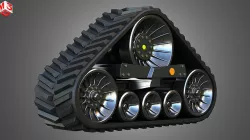  Rubber Track System 4- Combine Harvester - Crawler Tractor  3D model