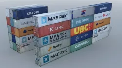  Shipping Container Collection Low-poly 3D model