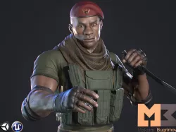 Soldier Marine Low-poly 3D model