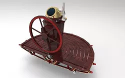 Steering and Compass Sailing Ship  Low-poly 3D model