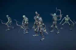 Stylized Skeleton Archer Low-poly 3D model