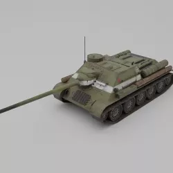 SU-100 Tank Destroyer Low-poly 3D model