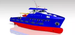 Survey Boat Ship Vessel 37 M Low-poly 3D model