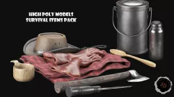 Survival Items Pack High Poly 3D model
