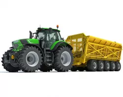 Tractor with Cane Trailer 3D model