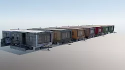 Trailer House dirty in two version with 15 set Low-poly 3D model