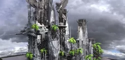 Tribal City Island beach Towers Kit bash 1  3D model